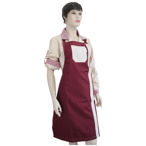Avental c/peitilho, bolso superior, ajuste c/fivela.