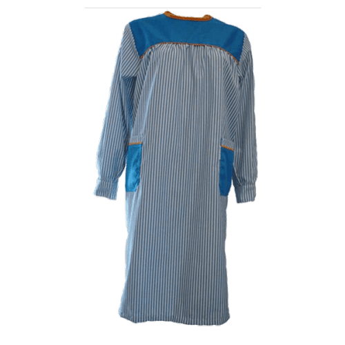 Bata educadora abertura traseira c/botão, m/comprida c/acessório reversível, tecido liso de 190 grms2 em conjugação c/ riscas ou padrão. ChildrenCare